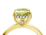 Yellow gold Fancy Yellow Princess Cut Solitaire Diamond Ring with Prong Setting and Plain Band_4