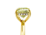 Yellow gold Fancy Yellow Princess Cut Solitaire Diamond Ring with Prong Setting and Plain Band_5