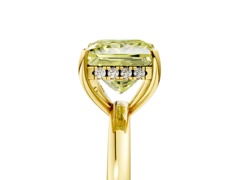 Yellow gold Fancy Yellow Princess Cut Solitaire Diamond Ring with Prong Setting and Plain Band_5