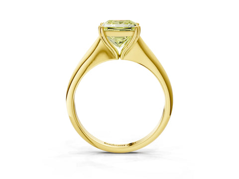 Yellow gold Fancy Yellow Princess Cut Solitaire Diamond Ring with Six-Prong Setting and Classic Band_3