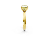 Yellow gold Fancy Yellow Princess  Cut Solitaire Engagement Ring with Flat Band and Four-Prong Setting 2