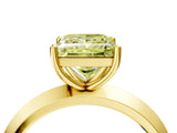 Yellow gold Fancy Yellow Princess  Cut Solitaire Engagement Ring with Flat Band and Four-Prong Setting 4
