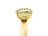Yellow gold Fancy Yellow Princess  Cut Solitaire Engagement Ring with Flat Band and Four-Prong Setting 5