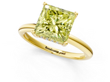 Yellow gold Fancy Yellow Princess  Cut Solitaire Engagement Ring with Four-Prong Setting and Classic Band_1