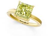 Yellow gold Fancy Yellow Princess  Cut Solitaire Engagement Ring with Four-Prong Setting on a Classic Band_1