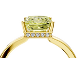Yellow gold Fancy Yellow Princess  Cut Solitaire Engagement Ring with Four-Prong Setting on a Classic Band_4
