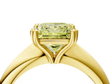 Yellow gold Fancy Yellow Princess  Cut Solitaire Engagement Ring with Tapered Band and Four-Prong Setting 4