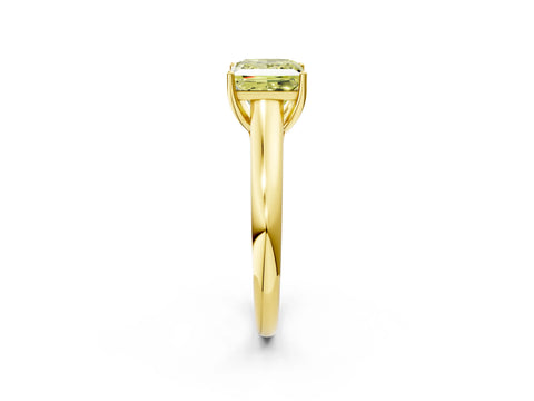 Yellow gold Fancy Yellow Princess Cut Solitaire Engagement Ring with Tapered Band and Four-Prong Setting_5