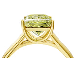 Yellow gold Fancy Yellow Princess Cut Solitaire Engagement Ring with Tapered Band and Four-Prong Setting_7