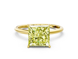 Yellow gold Fancy Yellow Princess  Cut Solitaire Engagement Ring with Thin Band and Four-Prong Setting_3