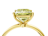 Yellow gold Fancy Yellow Princess  Cut Solitaire Engagement Ring with Thin Band and Four-Prong Setting_7