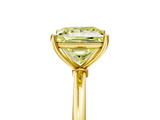 Yellow gold Fancy Yellow Princess  Cut Solitaire Engagement Ring with Thin Band and Four-Prong Setting_8