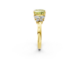 Yellow gold Fancy Yellow Princess  Cut Solitaire Floral Diamond Ring with Four-Prong Setting_2