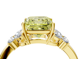Yellow gold Fancy Yellow Princess  Cut Solitaire Floral Diamond Ring with Four-Prong Setting_4