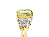 Yellow gold Fancy Yellow Princess  Cut Solitaire Floral Diamond Ring with Four-Prong Setting_5