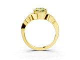 Yellow gold Fancy Yellow Princess Cut Solitaire Intertwined Band Prong Setting Ring_3