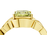 Yellow gold Fancy Yellow Princess Cut Solitaire Intertwined Band Prong Setting Ring_4