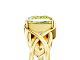Yellow gold Fancy Yellow Princess Cut Solitaire Intertwined Band Prong Setting Ring_5