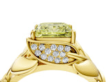 Yellow gold Fancy Yellow Princess Cut Solitaire Leaf-Inspired Engagement Ring with Prong Setting_16