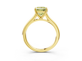 Yellow gold Fancy Yellow Princess  Cut Solitaire Ring with Cathedral Band and Four-Prong Setting_3