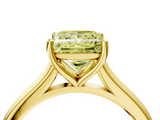 Yellow gold Fancy Yellow Princess  Cut Solitaire Ring with Cathedral Band and Four-Prong Setting_4