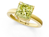 Yellow gold Fancy Yellow Princess  Cut Solitaire Ring with Four-Prong Setting and Classic Band_1