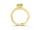 Yellow gold Fancy Yellow Princess  Cut Solitaire Ring with Four-Prong Setting and Classic Band_3