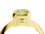 Yellow gold Fancy Yellow Princess  Cut Solitaire Ring with Four-Prong Setting and Classic Band_4