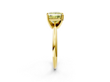 Yellow gold Fancy Yellow Princess  Cut Solitaire Ring with Four-Prong Setting on a Classic Band_2