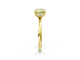 Yellow gold Fancy Yellow Princess  Cut Solitaire Ring with Thin Band and Four-Prong Setting_2