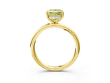 Yellow gold Fancy Yellow Princess  Cut Solitaire Ring with Thin Band and Four-Prong Setting_3