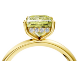 Yellow gold Fancy Yellow Princess  Cut Solitaire Ring with Thin Band and Four-Prong Setting_4