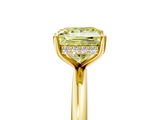 Yellow gold Fancy Yellow Princess  Cut Solitaire Ring with Thin Band and Four-Prong Setting_5