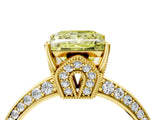 Yellow gold Fancy Yellow Princess Cut Solitaire Split Shank Pave Diamond Engagement Ring with Four-Prong Setting_40