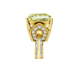 Yellow gold Fancy Yellow Princess Cut Solitaire Split Shank Pave Diamond Engagement Ring with Four-Prong Setting_41