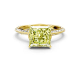 Yellow gold Fancy Yellow Princess Cut Solitaire Split Shank Pave Diamond Engagement Ring with Four-Prong Setting_60