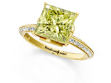 Yellow gold Fancy Yellow Princess Cut Solitaire Split Shank Pave Diamond Engagement Ring with Four-Prong Setting_61