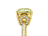 Yellow gold Fancy Yellow Princess Cut Solitaire Split Shank Pave Diamond Engagement Ring with Four-Prong Setting_65