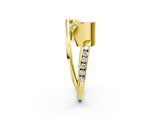 Yellow gold Fancy Yellow Princess Cut Solitaire Tension-Set Diamond Split Shank Ring_2