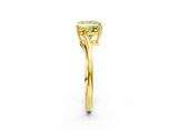 Yellow gold Fancy Yellow Princess  Cut Solitaire Twist Band Ring with Four-Prong Setting_2