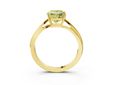 Yellow gold Fancy Yellow Princess  Cut Solitaire Twist Band Ring with Four-Prong Setting_3