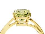 Yellow gold Fancy Yellow Princess  Cut Solitaire Twist Band Ring with Four-Prong Setting_4