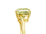 Yellow gold Fancy Yellow Princess  Cut Solitaire Twist Band Ring with Four-Prong Setting_5