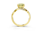 Yellow gold Fancy Yellow Princess Cut Solitaire Twist Pave Diamond Engagement Ring with Prong Setting_3