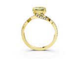 Yellow gold Fancy Yellow Princess Cut Solitaire Twist Pave Diamond Engagement Ring with Prong Setting_33