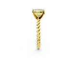 Yellow gold Fancy Yellow Princess  Cut Solitaire Twisted Band with Four-Prong Setting_31