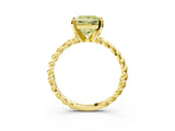 Yellow gold Fancy Yellow Princess  Cut Solitaire Twisted Band with Four-Prong Setting_32