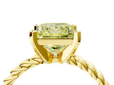 Yellow gold Fancy Yellow Princess  Cut Solitaire Twisted Band with Four-Prong Setting_33