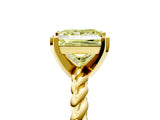 Yellow gold Fancy Yellow Princess  Cut Solitaire Twisted Band with Four-Prong Setting_34