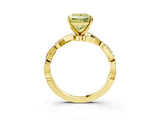 Yellow gold Fancy Yellow Princess Cut Solitaire Twisted Pave Band with Four-Prong Setting_6